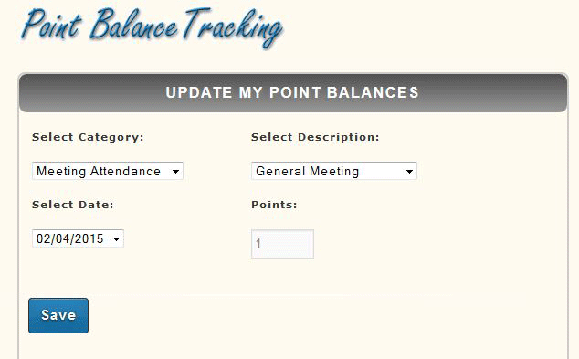 Point Balance System